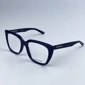 SALE! NEW Balenciaga BB0062O 006 Dark Blue Logo Square Women Eyeglasses Balenciaga BB0062O 006 - Eyeglasses for Woman – LookerOnline main image 2
